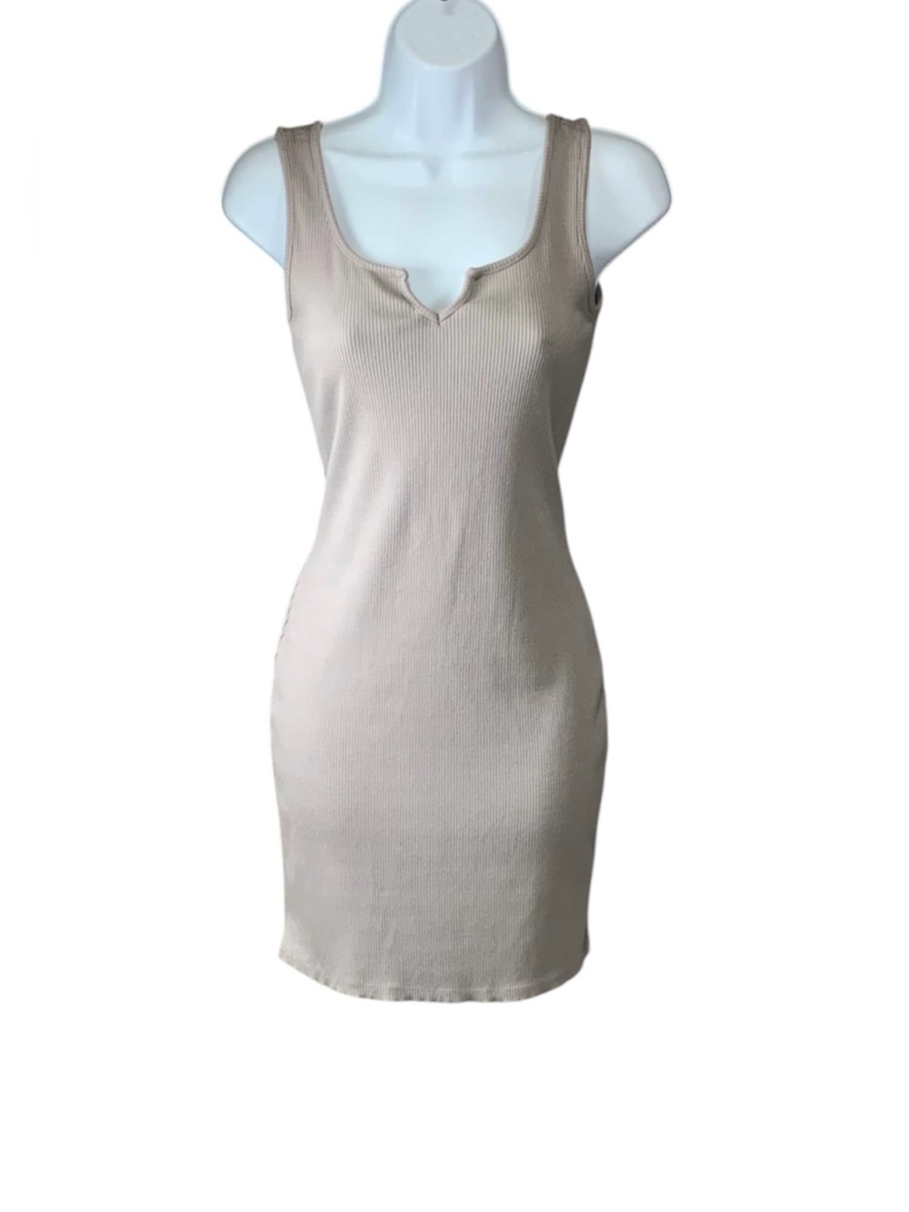 Active USA Taupe Ribbed Mini Dress